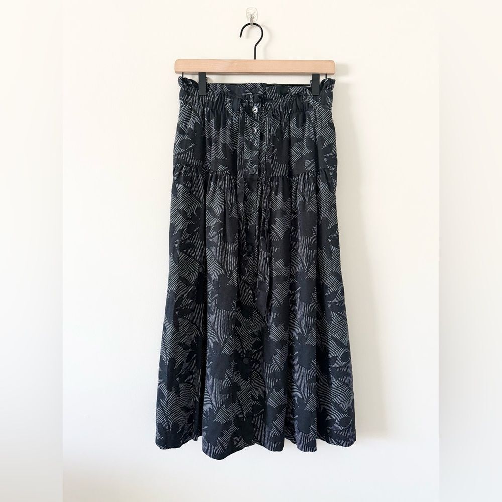 Universal Thread Linen Blend Skirt Set in Black & White Size XS Skirt S Top - Picture 3 of 8